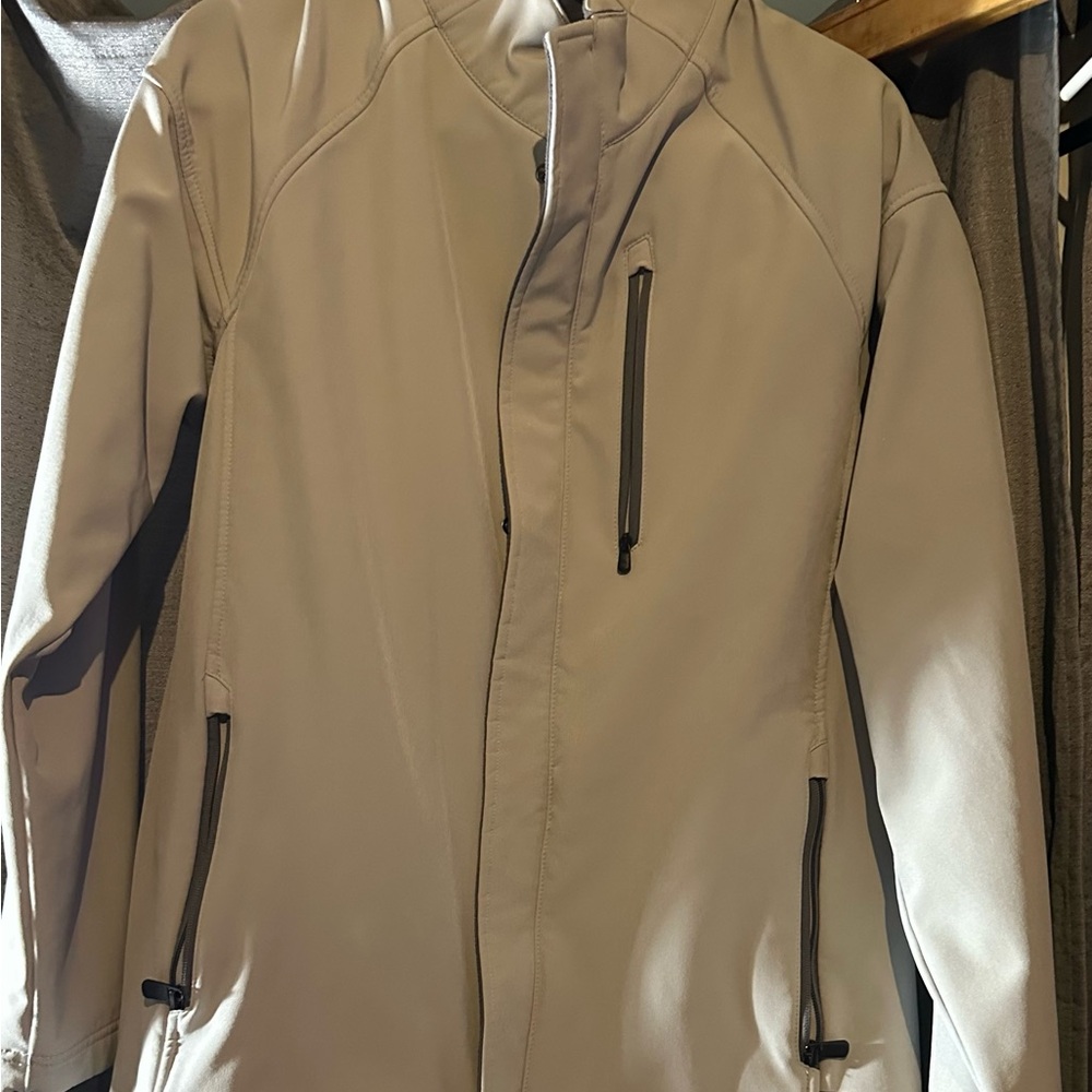 Toms Men's Beige Raincoat with Zippered Pockets